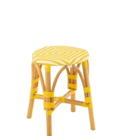 J-Line Stołek TAGOS rattan żółty