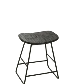 J-Line Stołek ZAMBIA drewno teak czarny