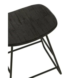 J-Line Stołek ZAMBIA drewno teak czarny