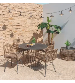 Zona-Design Stół ogrodowy ARIKI 110 cm czarny