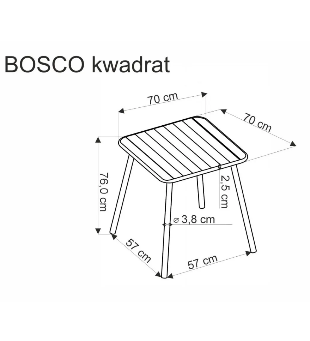 Halmar Stół ogrodowy BOSCO 70 cm biały