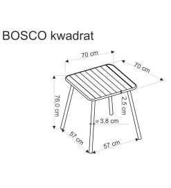 Halmar Stół ogrodowy BOSCO 70 cm czarny