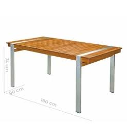 Zona-Design Stół ogrodowy NORAH 160 cm drewno akacja