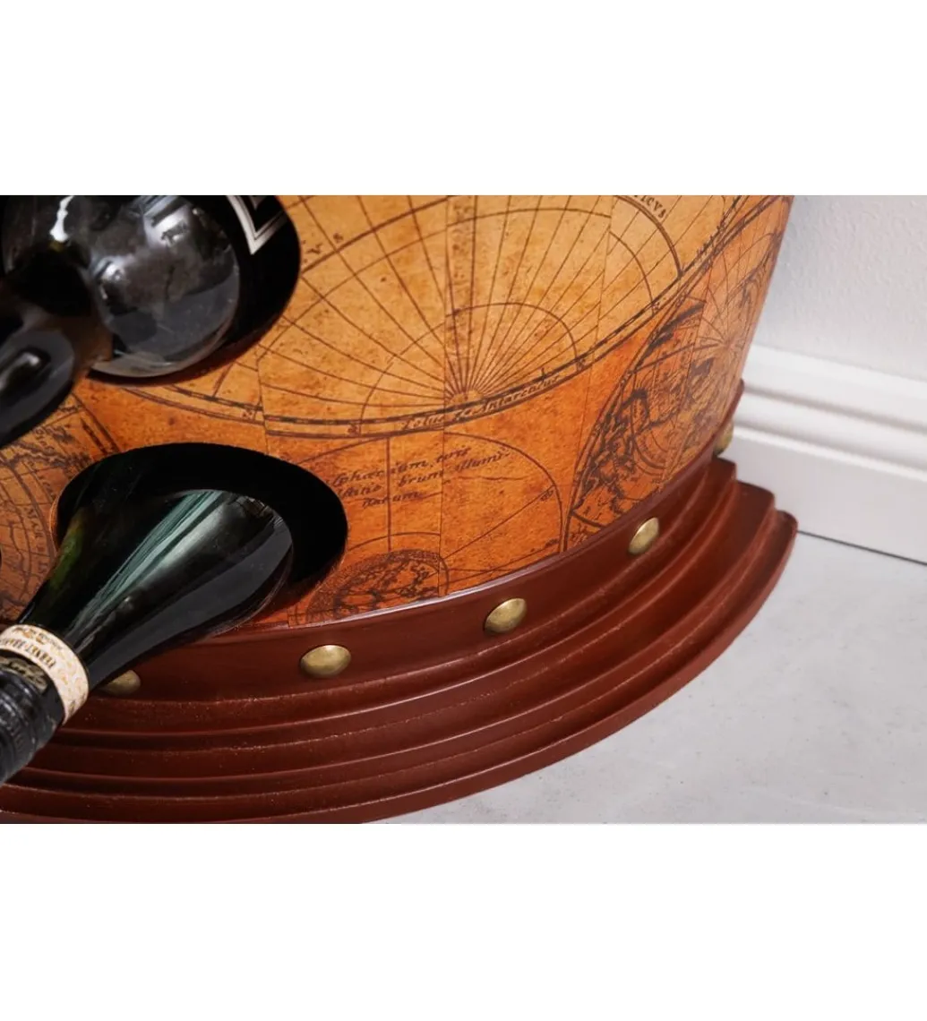 Invicta Interior Stojak na wino GLOBE 75 cm drewno sosna