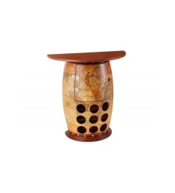 Invicta Interior Stojak na wino GLOBE 75 cm drewno sosna