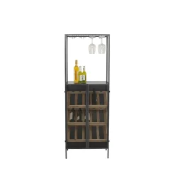 KDesign Stojak na wino PORTO BAR 60 x 170 cm czarny