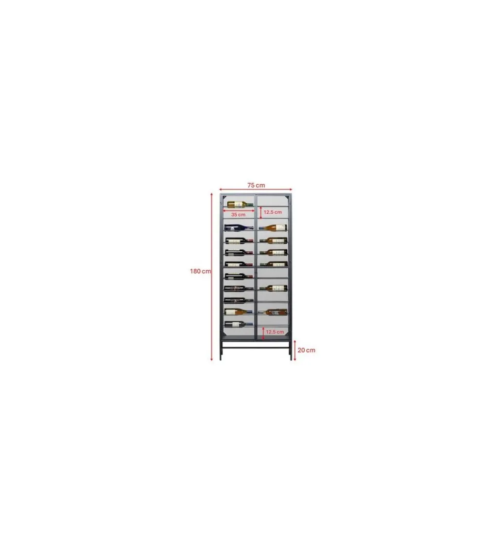 KDesign Stojak na wino PORTO 75 x 180 cm czarna