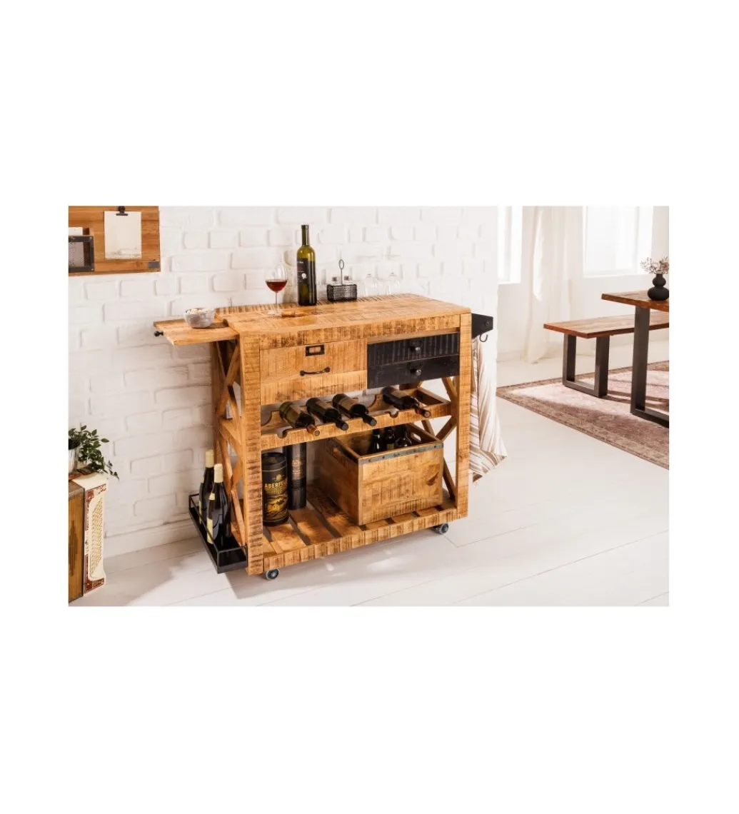 Invicta Interior Stojak na wino REMMES 92 cm drewno mango