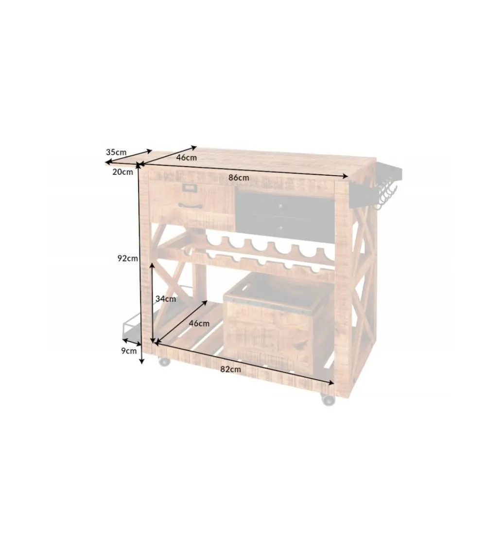 Invicta Interior Stojak na wino REMMES 92 cm drewno mango