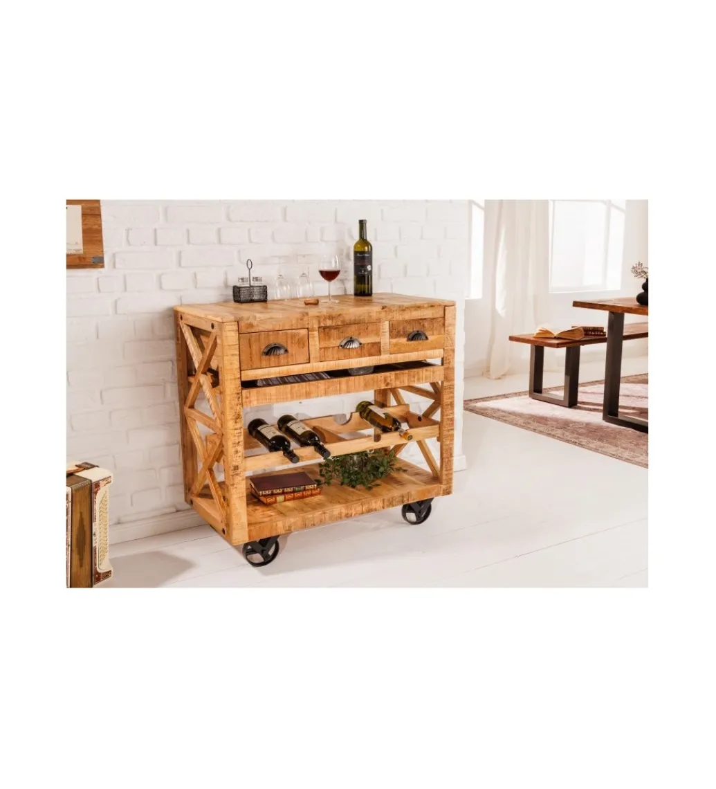 Invicta Interior Stojak na wino REMMES 86 cm drewno mango