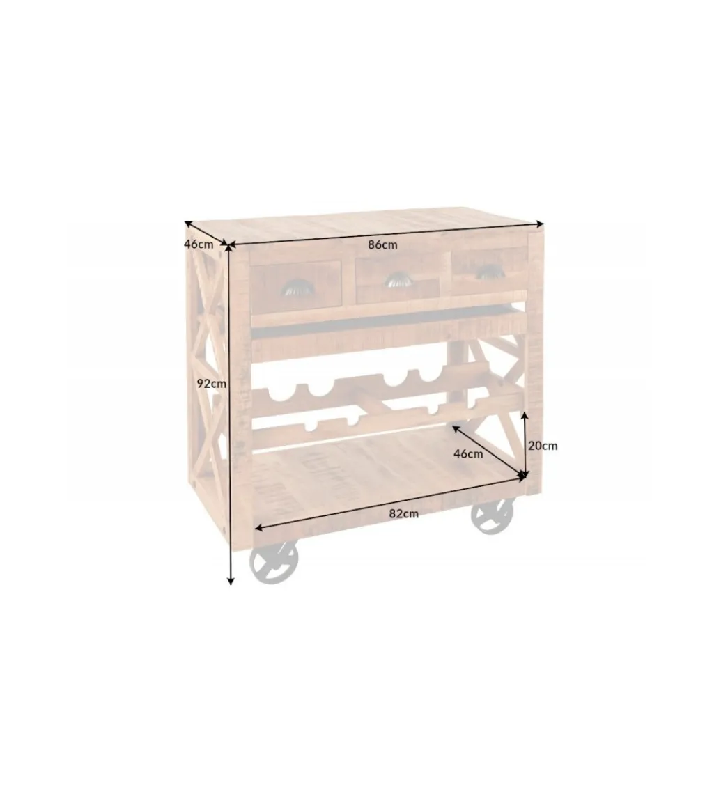 Invicta Interior Stojak na wino REMMES 86 cm drewno mango