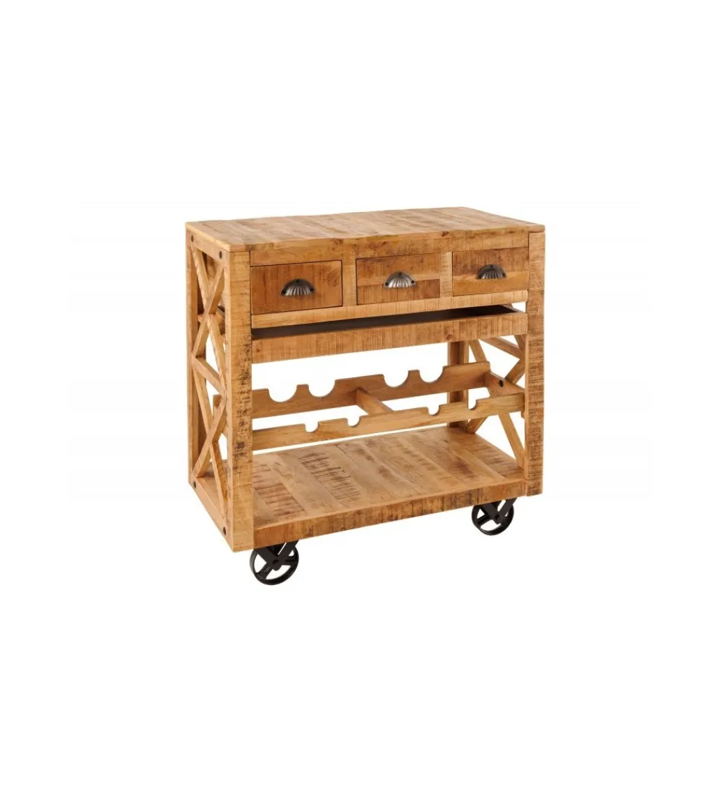 Invicta Interior Stojak na wino REMMES 86 cm drewno mango