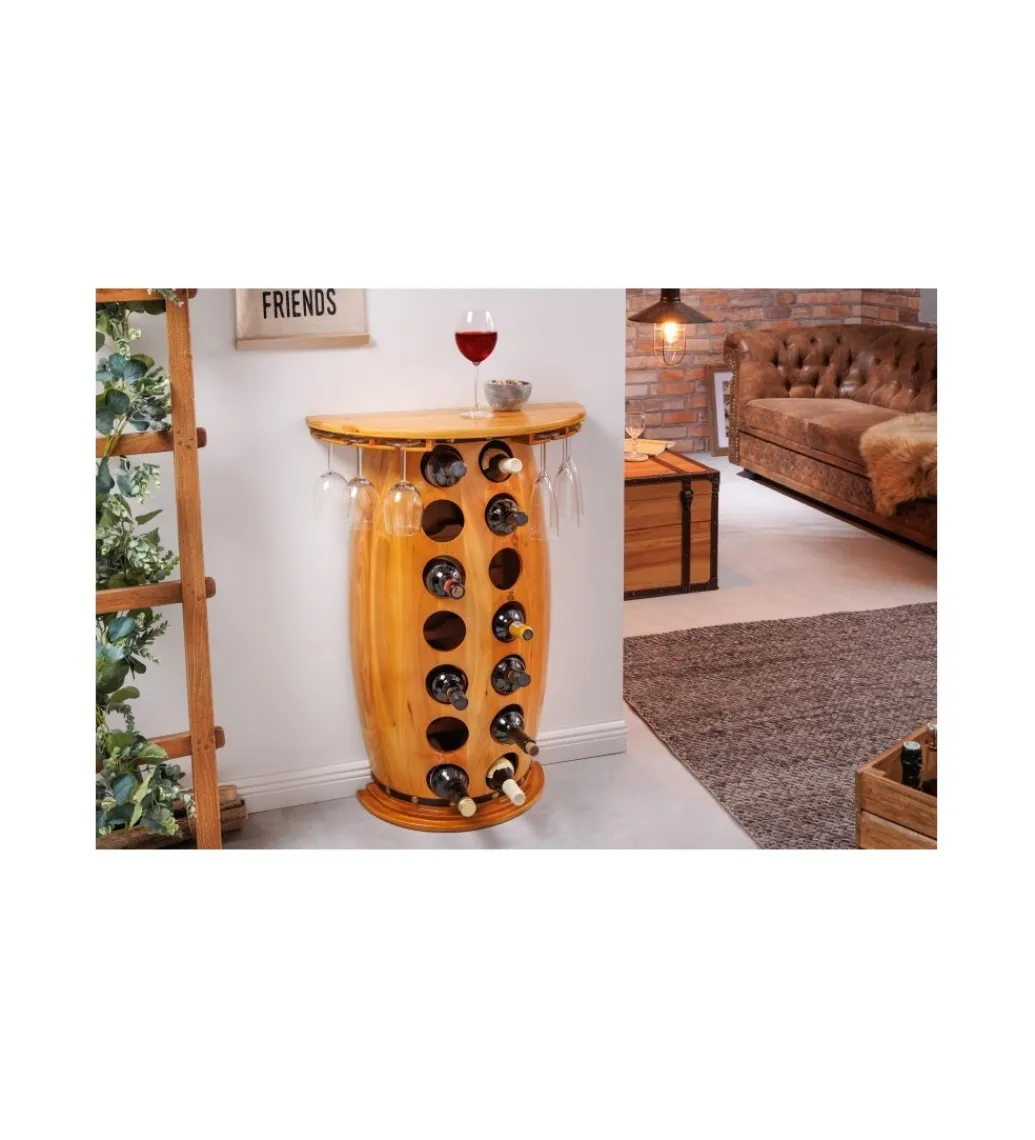 Invicta Interior Stojak na wino REMMES 60 cm drewno sosna