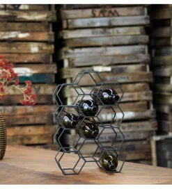 L&L Stojak na wino SALBRIS 46 cm czarny matt
