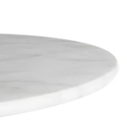 Zona-Design Stół okrągły AUESON 60 cm czarny blat w optyce marmuru