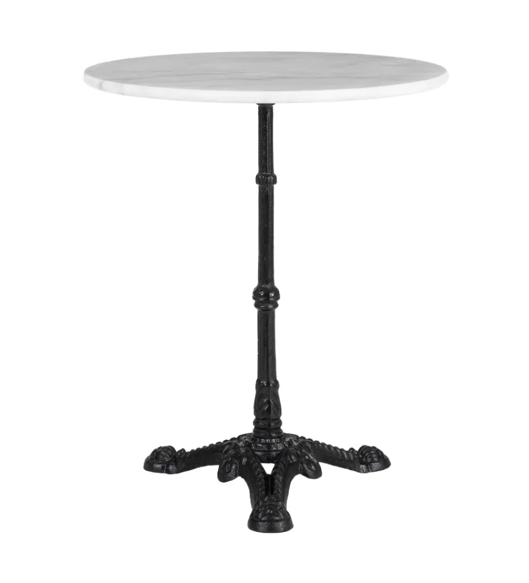 Zona-Design Stół okrągły AUESON 60 cm czarny blat w optyce marmuru