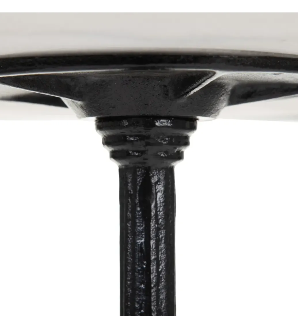 Zona-Design Stół okrągły AUESON 60 cm czarny blat w optyce marmuru