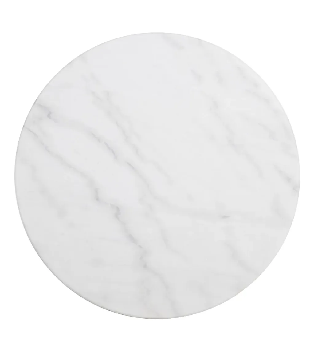 Zona-Design Stół okrągły AUESON 60 cm czarny blat w optyce marmuru