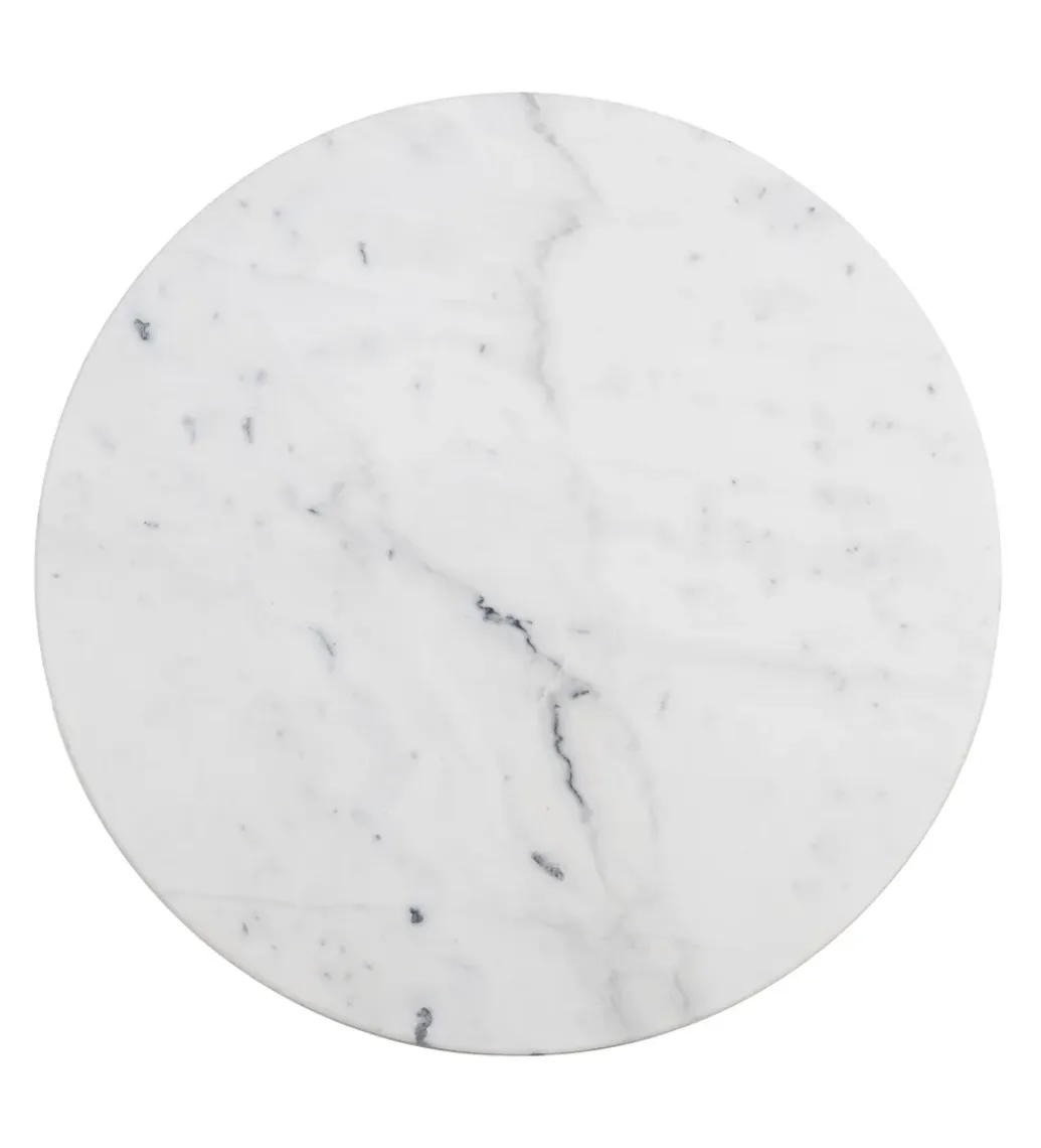 Zona-Design Stół okrągły AUESON 80 cm czarny blat w optyce marmuru