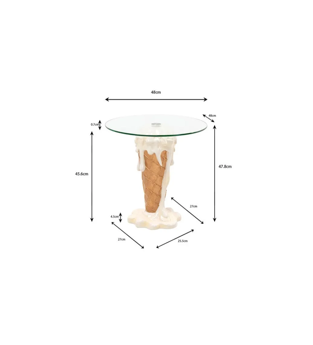 KARE Stolik bistro ICE CREAM VANILLA 48 cm