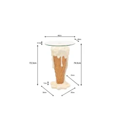 KARE Stolik bistro ICE CREAM VANILLA 73 cm
