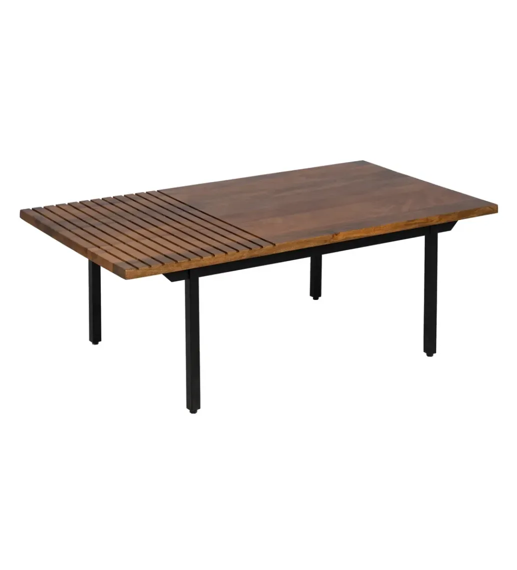 Zona-Design Stolik kawowy ABNER 110 cm drewno mango Brązowa