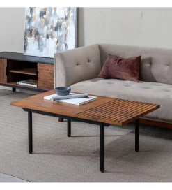 Zona-Design Stolik kawowy ABNER 110 cm drewno mango Brązowa