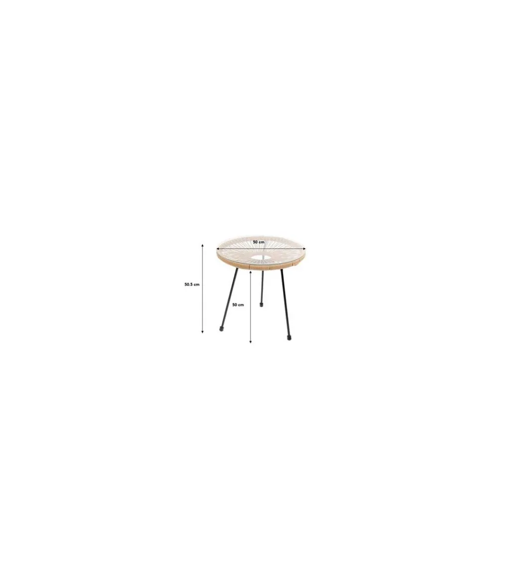 KARE Stolik kawowy ACAPULCO 50 cm naturalny