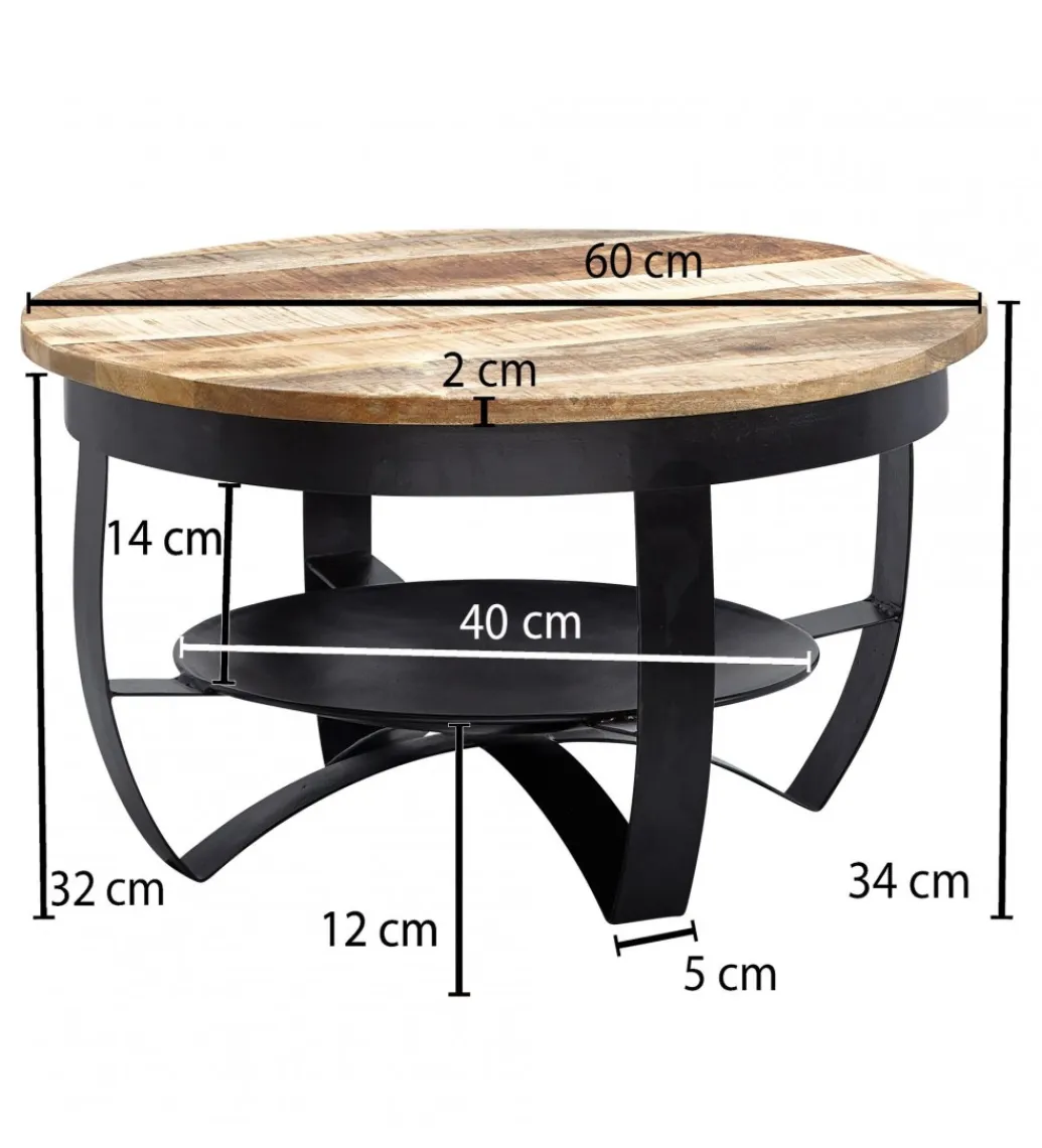 WOHNLING, GERMANY Stolik kawowy AFLAN 60 cm drewno mango