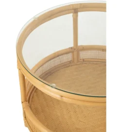 J-Line Stolik kawowy ALAN 70 cm rattan