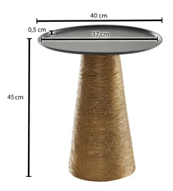 WOHNLING, GERMANY Stolik kawowy ALVO 40 cm czarno złoty
