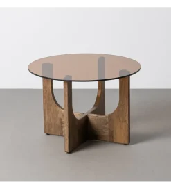 Zona-Design Stolik kawowy AMY 60 cm drewno kauczuk