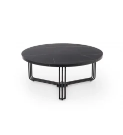Halmar Stolik kawowy ANTICA 80 cm w optyce czarnego marmuru