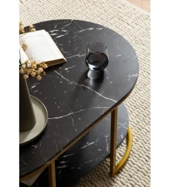 WOHNLING, GERMANY Stolik kawowy ARTIM 100 cm w optyce czarnego marmuru