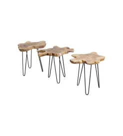 KARE Stolik kawowy Aspen 50 cm dewno teak