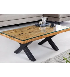 Invicta Interior Stolik kawowy BARRACUDA110 cm drewno teak bez szkła