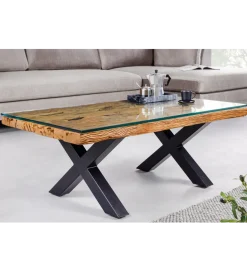 Invicta Interior Stolik kawowy BARRACUDA110 cm drewno teak bez szkła