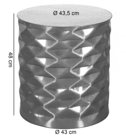 WOHNLING, GERMANY Stolik kawowy BATIN 43 cm srebrny