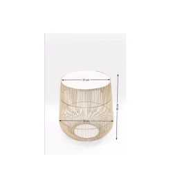 KARE Stolik kawowy BEAM 32 cm biały marmur brąz