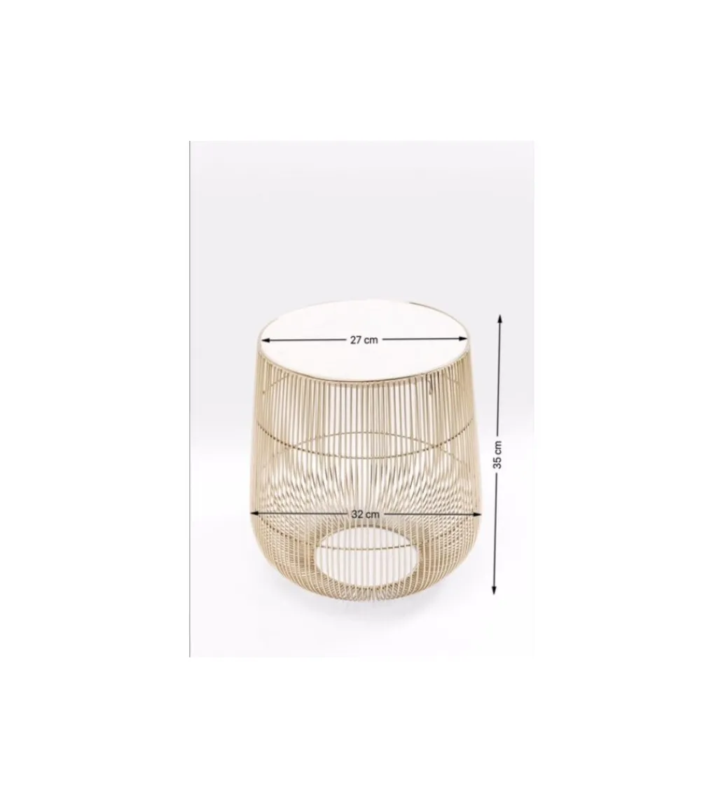 KARE Stolik kawowy BEAM 32 cm biały marmur brąz