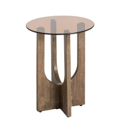 Zona-Design Stolik kawowy boczny AMY drewno kauczuk