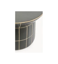 KARE Stolik kawowy boczny BLISS TILE RIM 38 cm niebieski