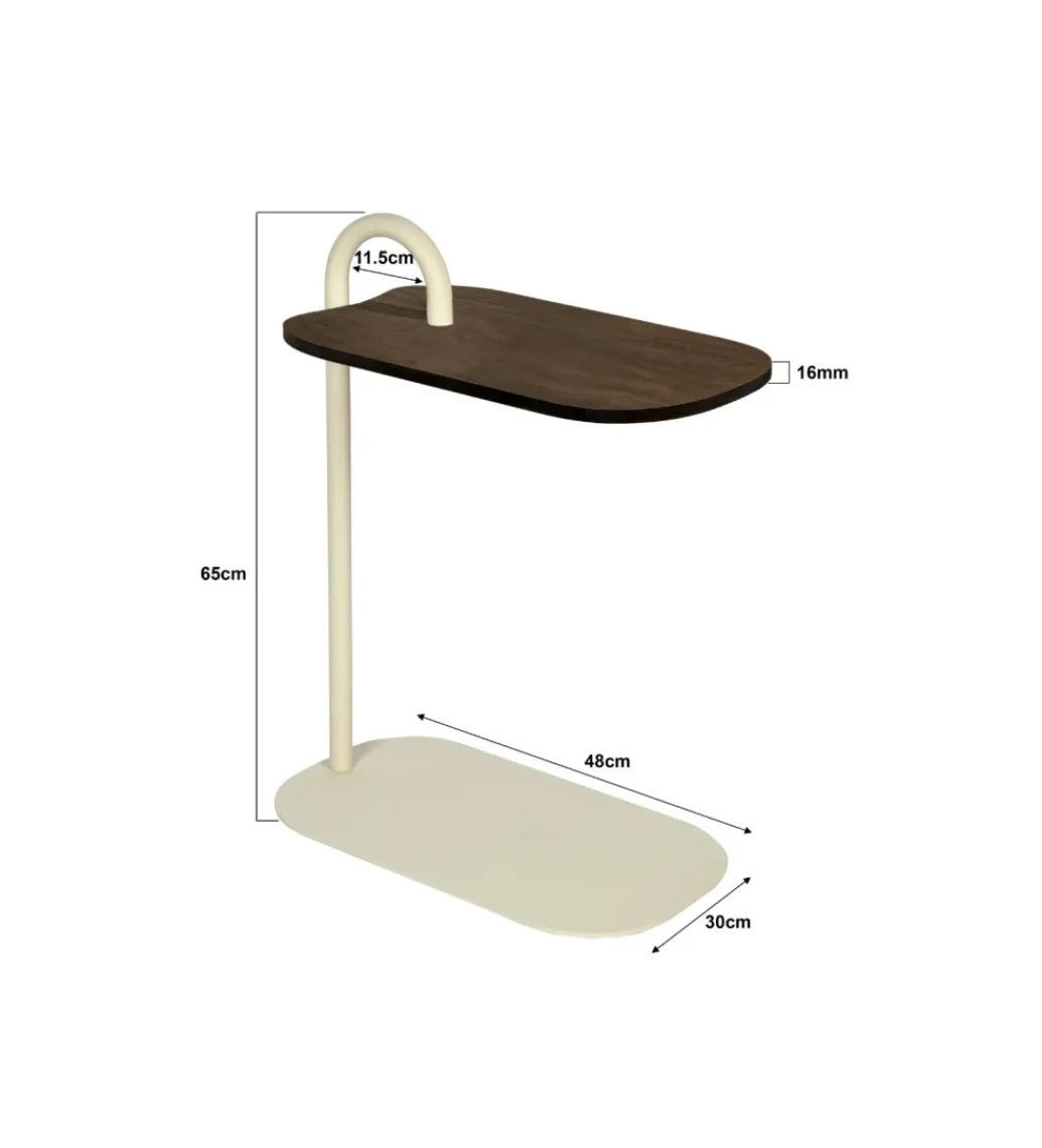 LF-Design Stolik kawowy boczny BRIX AMY MALTA 65 cm beżowy
