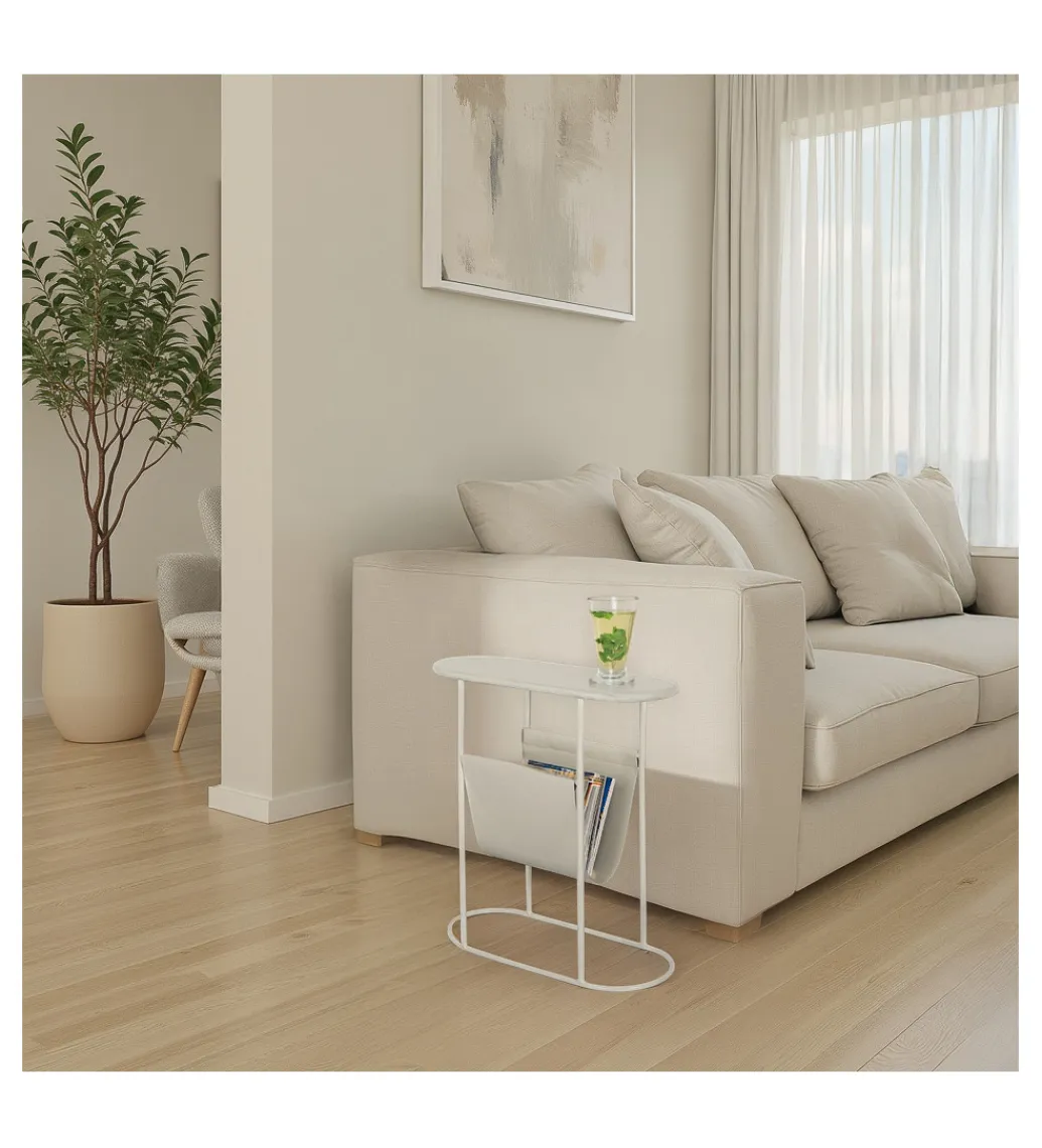 LF-Design Stolik kawowy boczny BRIX LUNA 57 cm biały