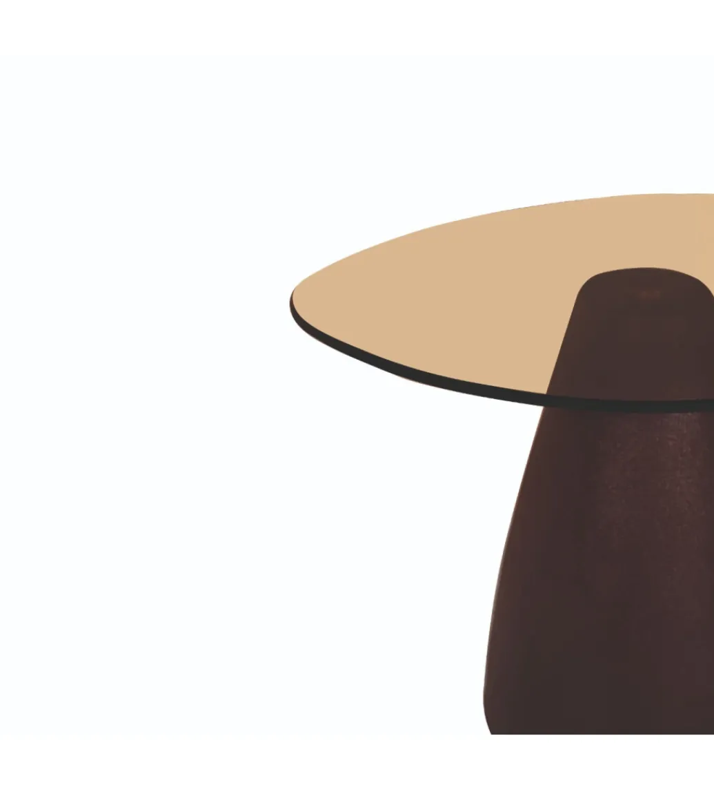 LF-Design Stolik kawowy boczny BRIX MYLON 50 cm burgundowy szklany