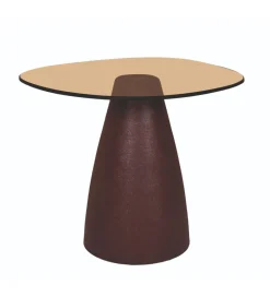 LF-Design Stolik kawowy boczny BRIX MYLON 50 cm burgundowy szklany