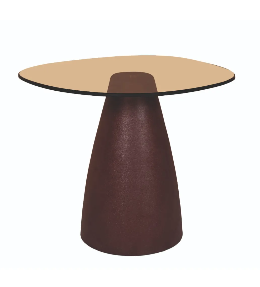 LF-Design Stolik kawowy boczny BRIX MYLON 50 cm burgundowy szklany