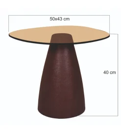 LF-Design Stolik kawowy boczny BRIX MYLON 50 cm burgundowy szklany