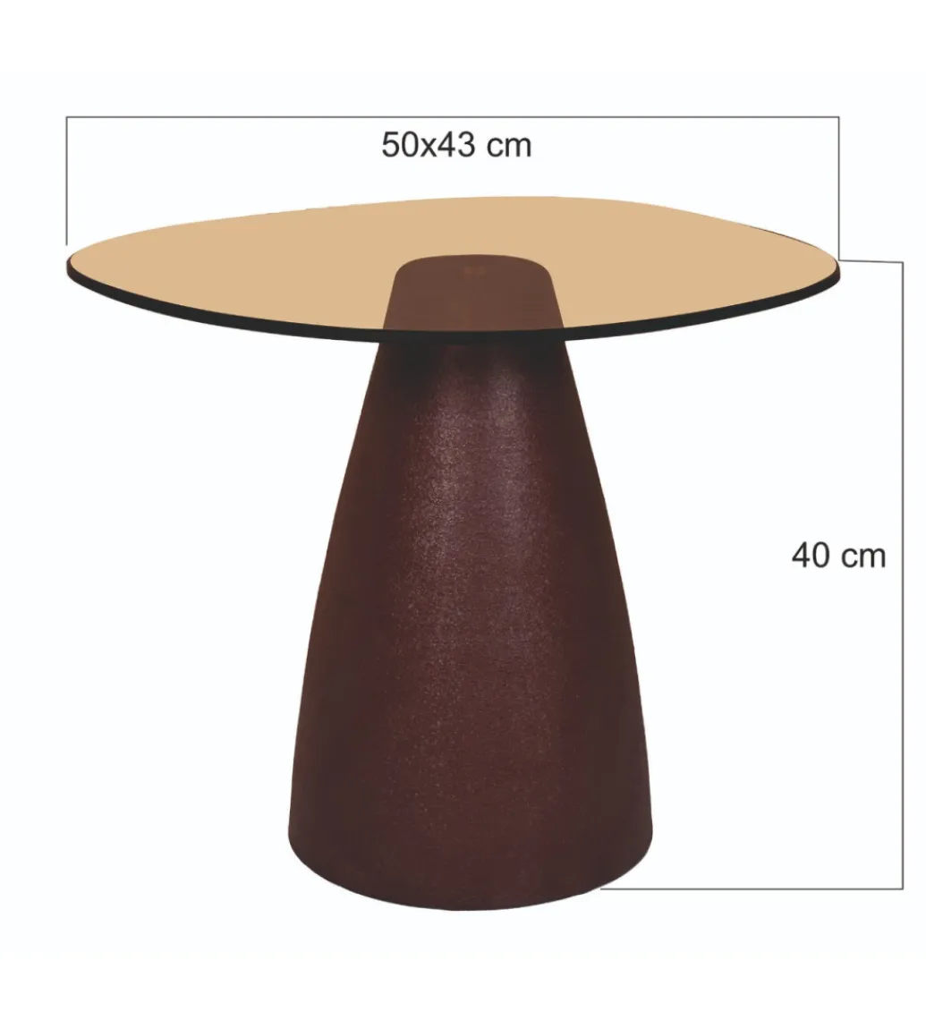LF-Design Stolik kawowy boczny BRIX MYLON 50 cm burgundowy szklany