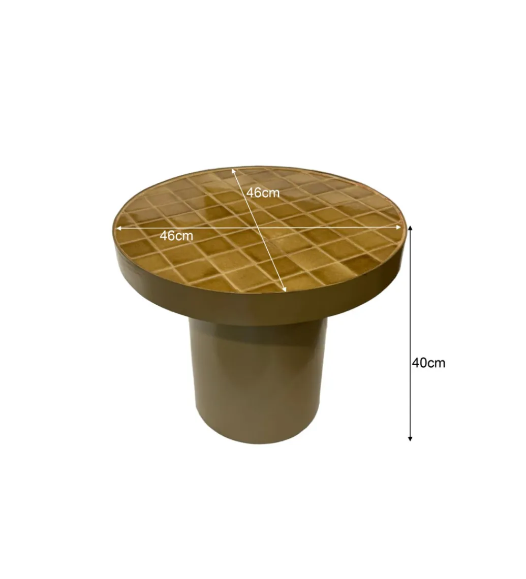 LF-Design Stolik kawowy boczny BRIX TYLO 46 cm brązowy ceramika